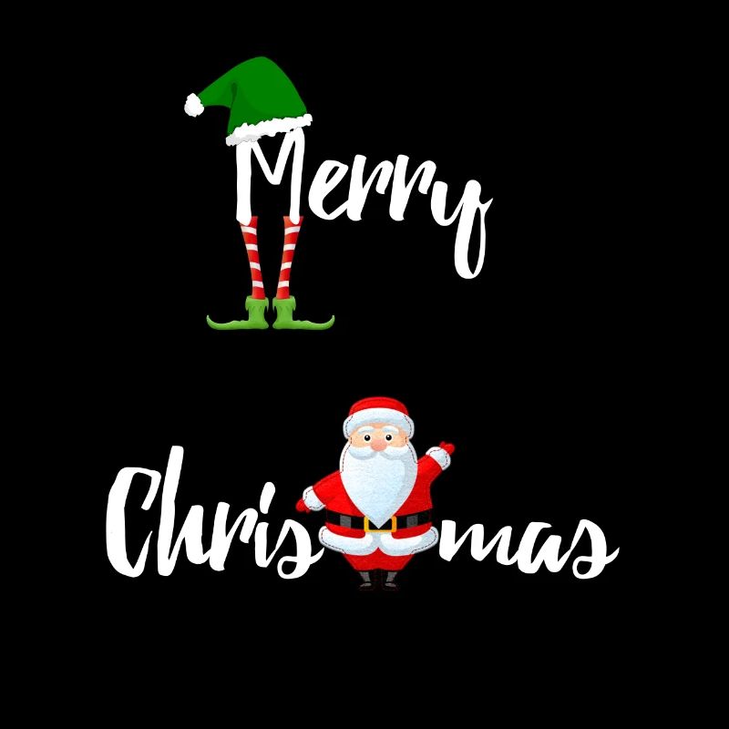 Frohe Weihnachten mit Weihnachtsmann und Elf