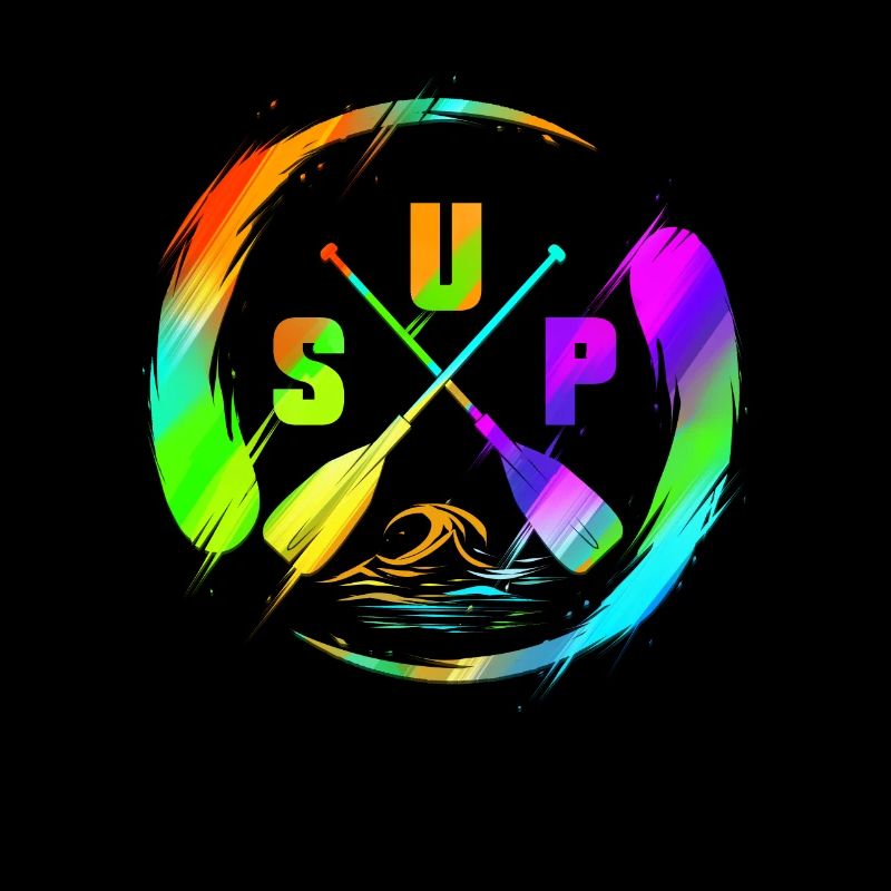 SUP - Stand Up Paddle Design aquatique coloré