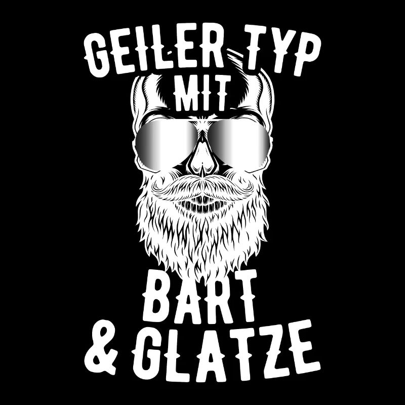 Geiler Typ Mit Bart & Glatze Glatzkopf Bartträger