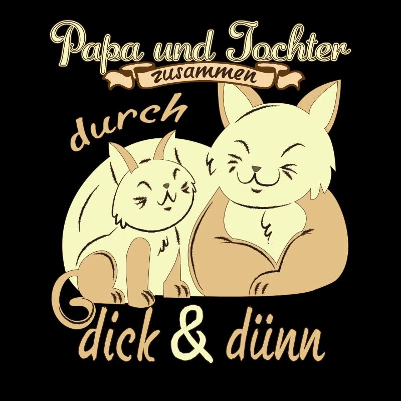 Papa und Tochter durch dick & dünn Katze