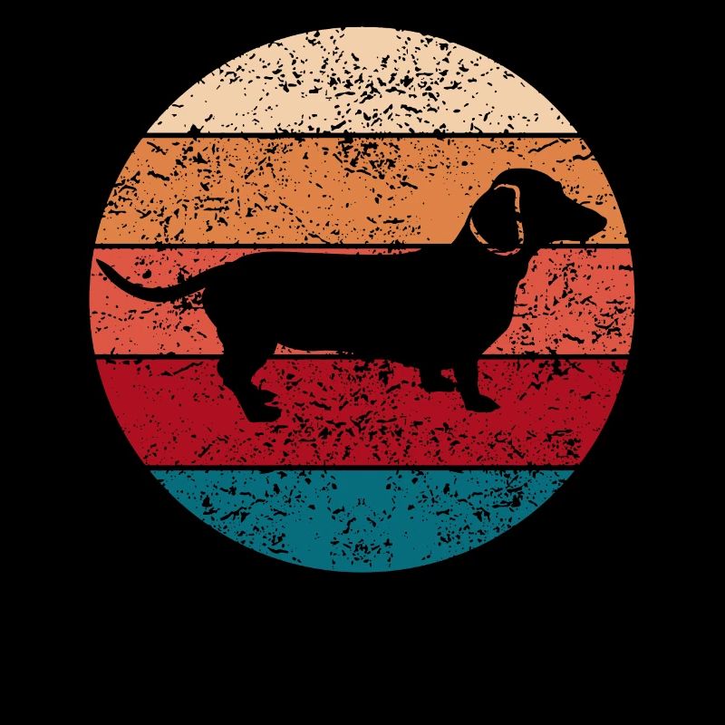 Dackelhund Dackel Hund Dackelwelpe Geschenk Retro