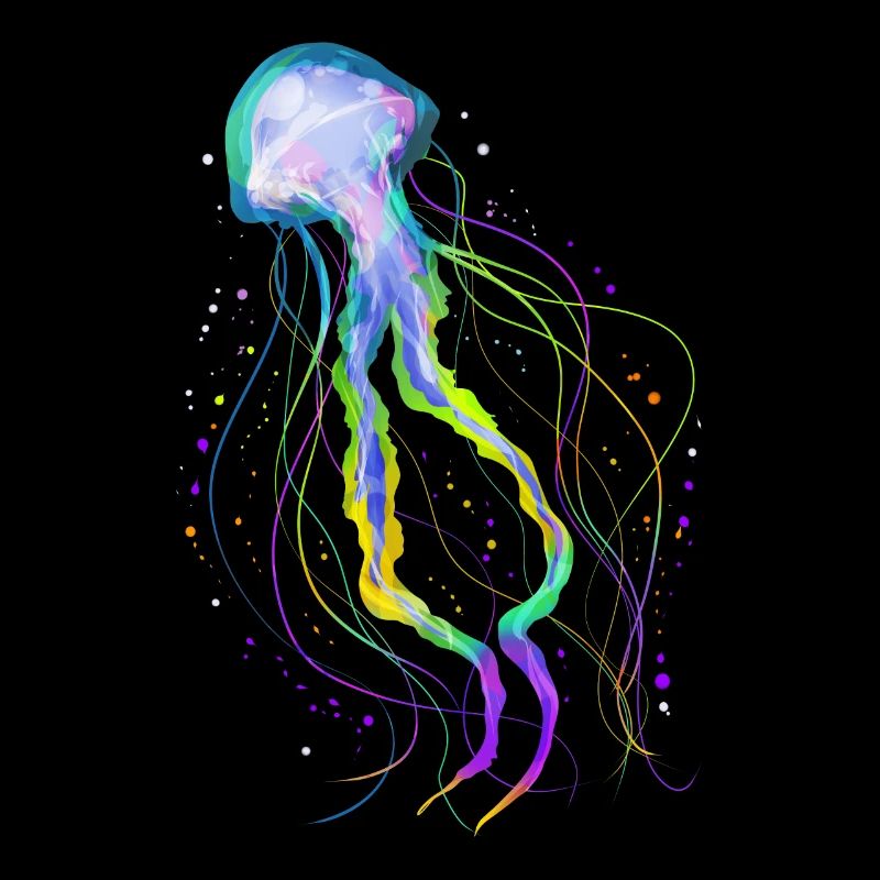 Colorful Ocean Jellyfish - Psychedelic Jellyfish