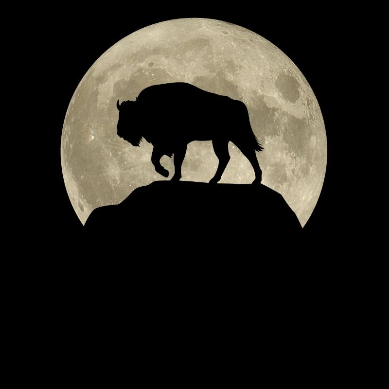 Bison Bison Moon Forest Animals Animal Lover Cadeau