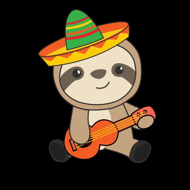 Faultier Ukulele Cinco De Mayo Süße Tiere Mexiko