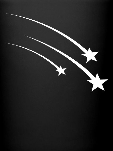 Trois étoiles filantes blanches