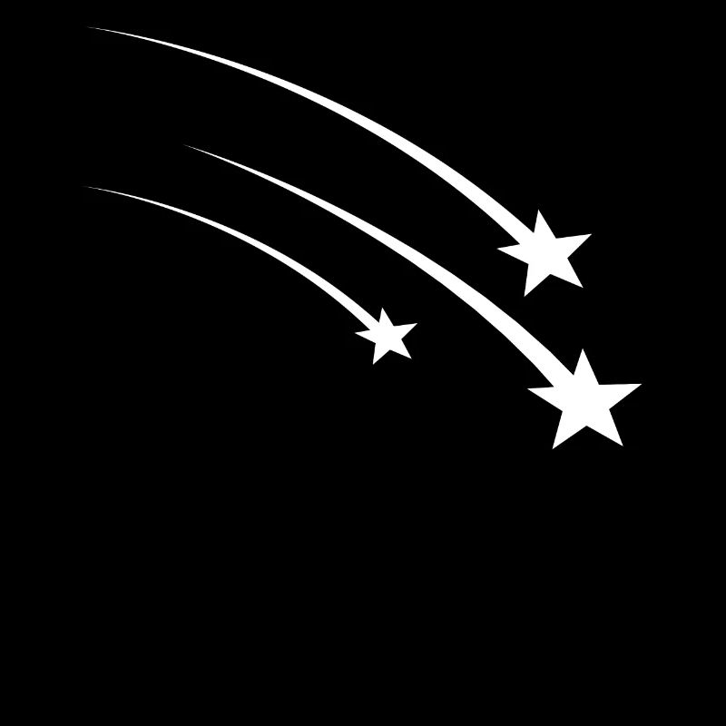 Three White Shooting Stars