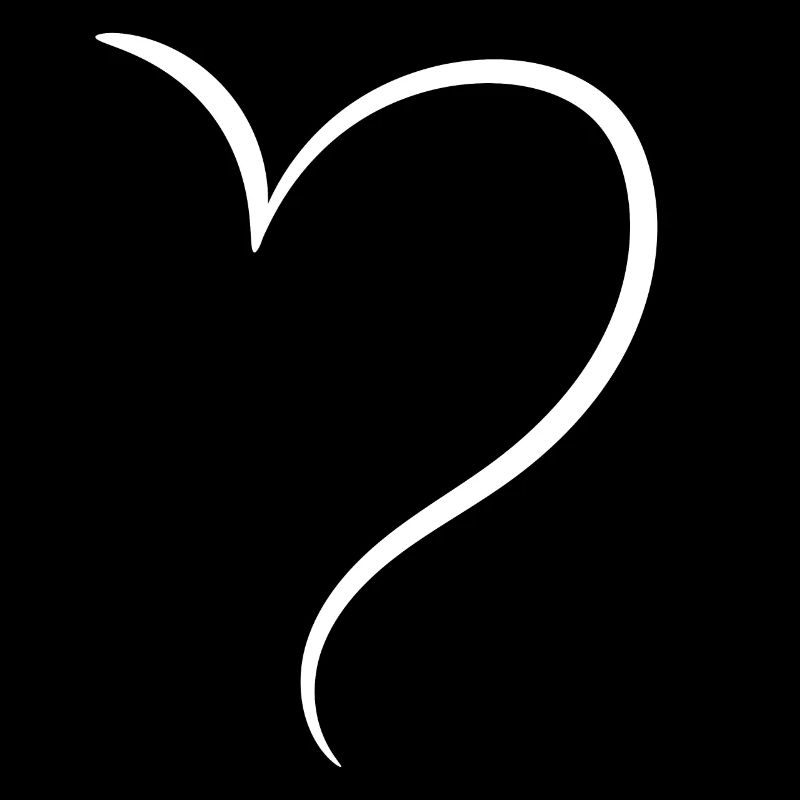 White Half Heart Love