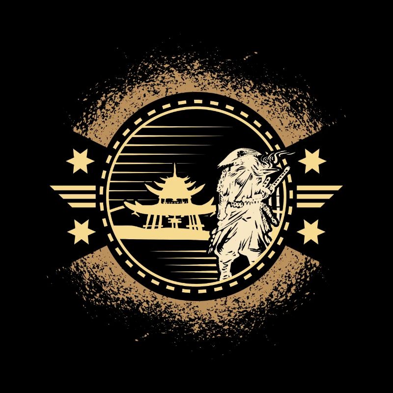 Japanischer Samurai Krieger mit Samurai und Ronin