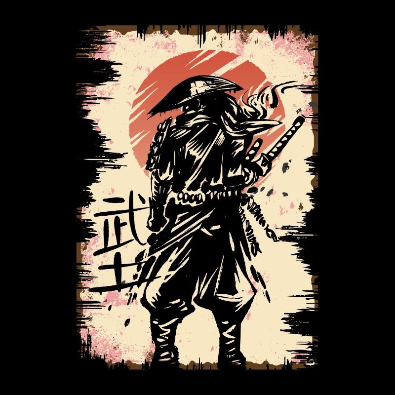 Japanischer Samurai Krieger mit Samurai und Ronin