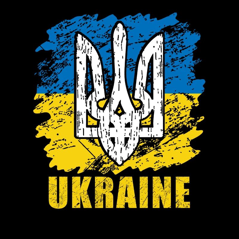Drapeau de l’Ukraine avec le symbole de l’Ukraine