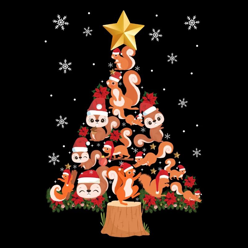 Squirrel Acorn Christmas Tree