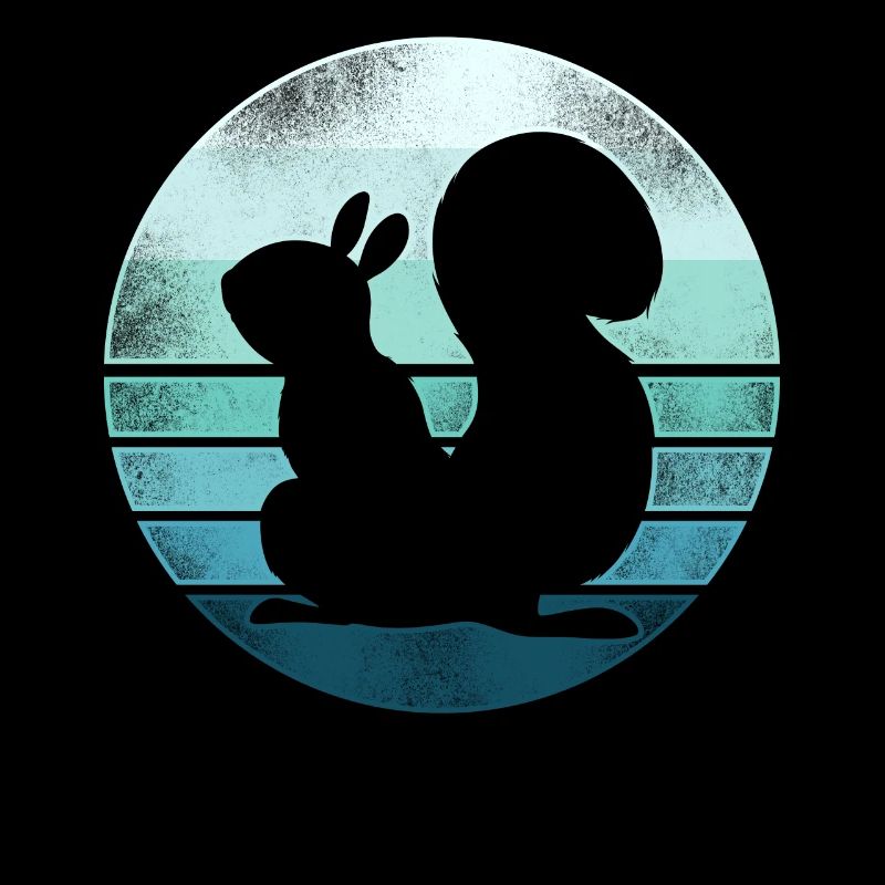Squirrel Acorn Retro Vintage