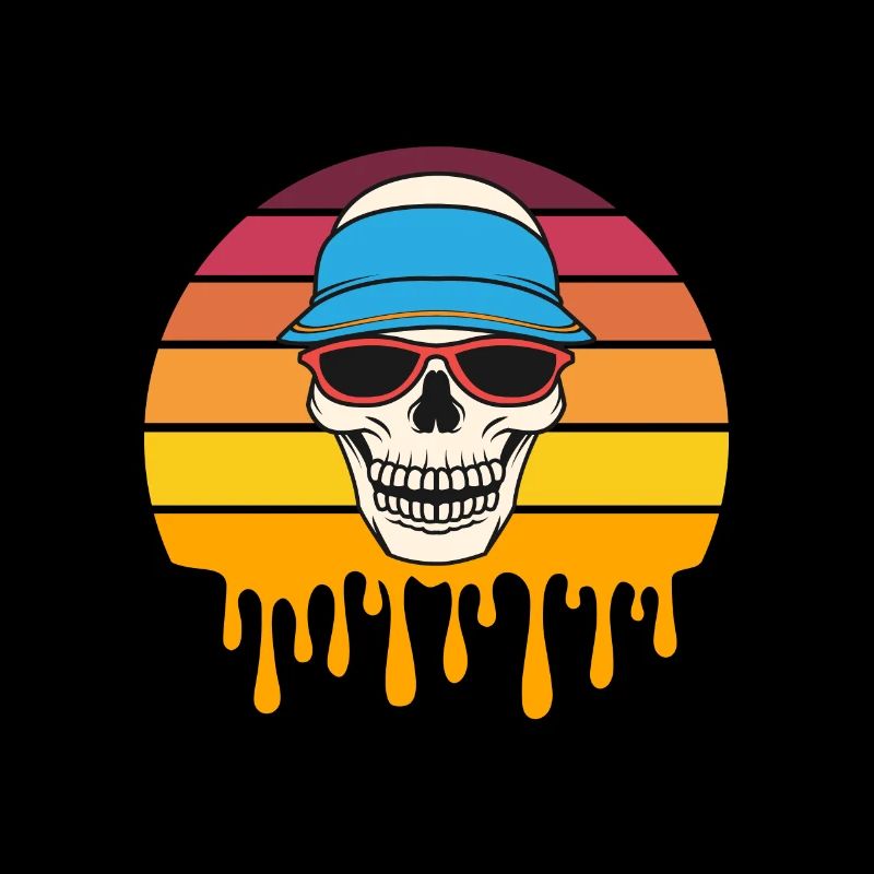 Funny Scary Skull Head Summertime Horror Spooky Su