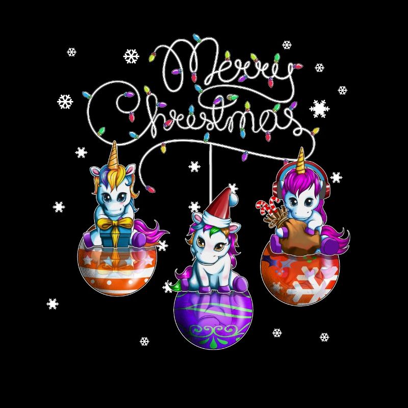 Joyeux Noël Licorne Motif de boule de Noël