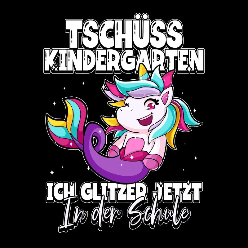 Tschüss Kindergarten Einhorn 1. Klasse Schulkind