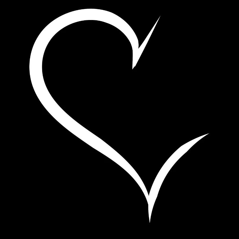 Cool Half White Heart