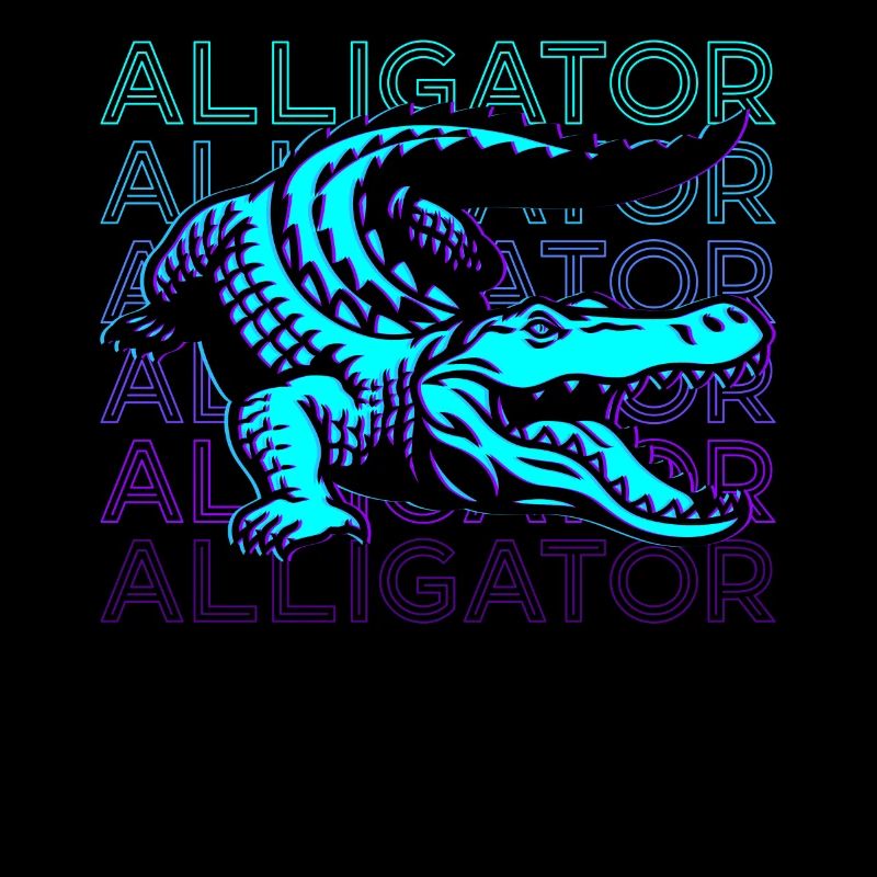 Alligator Krokodil Gator Retro Geschenk