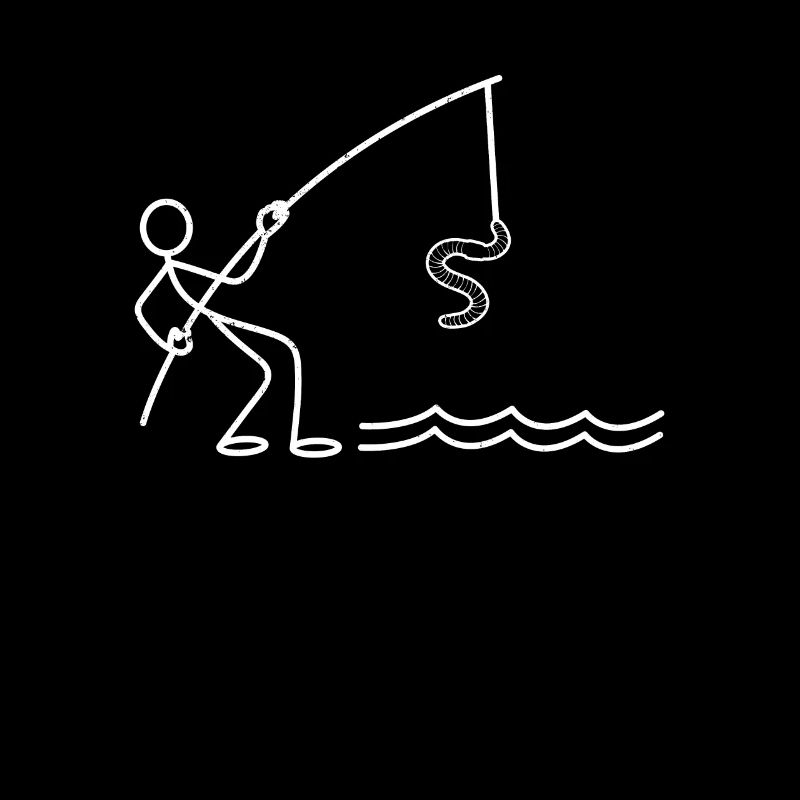 Funny stick figure fishworm compost worms