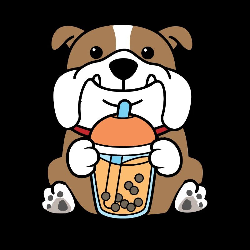 Bubble Tea Chien Bouledogue Anglais