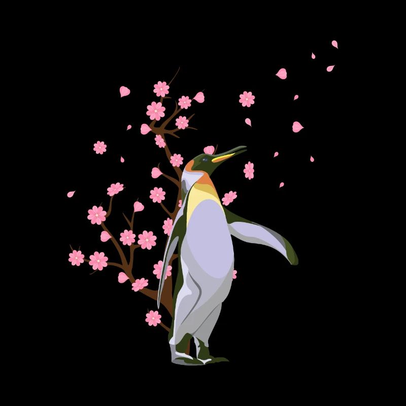 Pingouin de cerisier en fleurs de Sakura japonaise