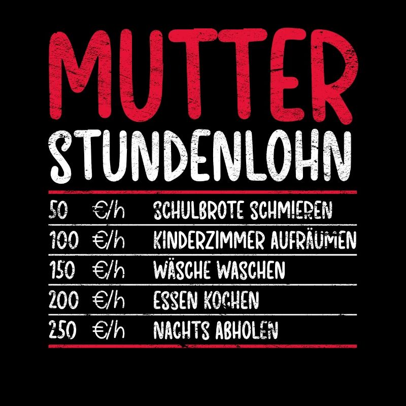 Vintage Mutter Stundenlohn Geschenk Spruch Mama