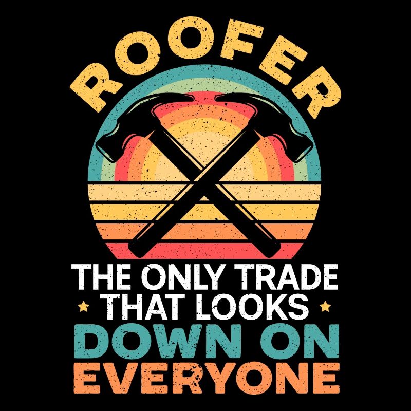 Stolzer Dachdecker Dachflüsterer Dachdecker Ninja Job Dachdecker