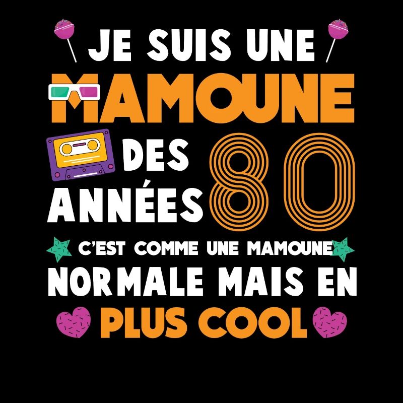 mamoune rétro années 80 lunettes cassettes mère