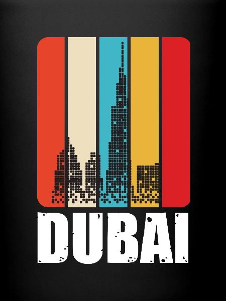 Dubai Emirates Burj Khalifa Retro UAE