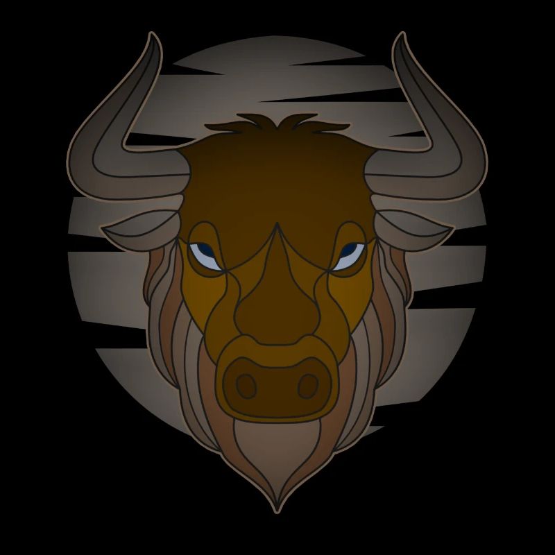 Farmer Beef Animal Head Motif Impression avec Taureau