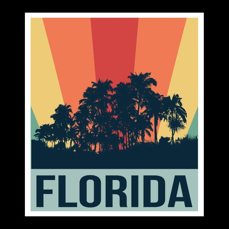 Florida Palm Skyline Rétro