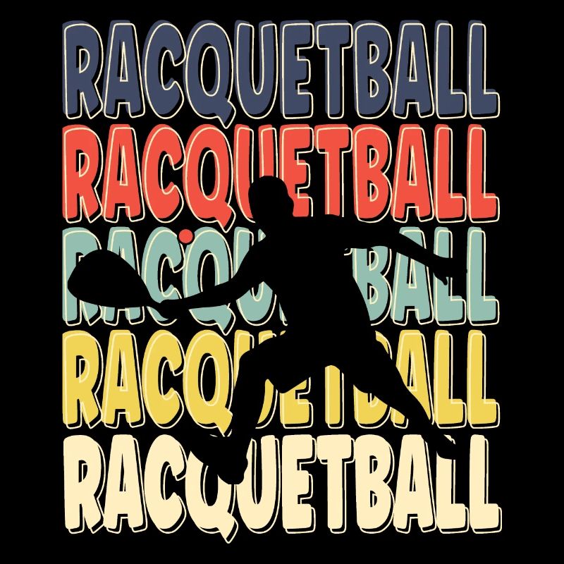 Cool Retro Text Silhouette Racquetball