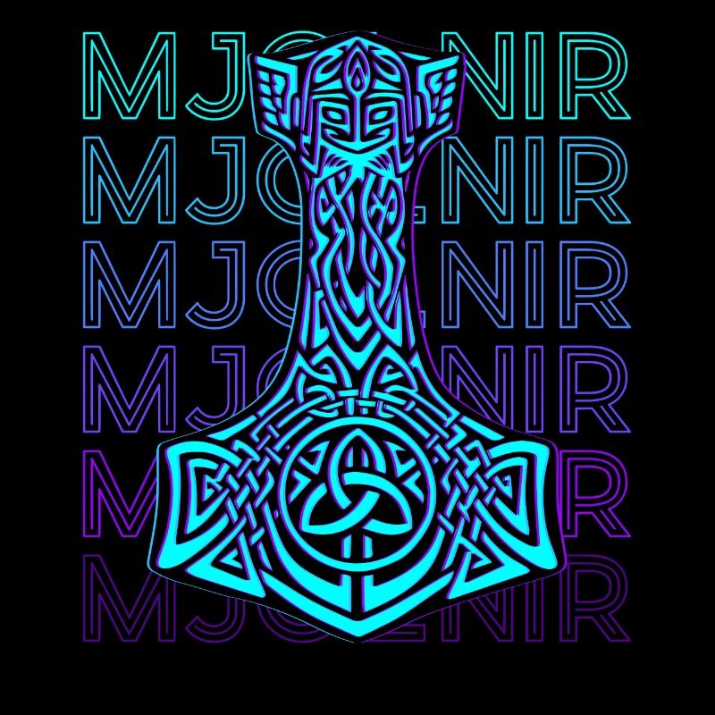 Mjolnir Thor Hammer Norse Mythology Retro