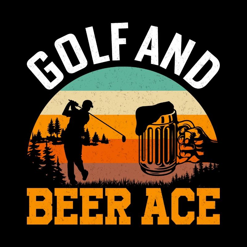 Golf vintage et as de la bière Golfeurs