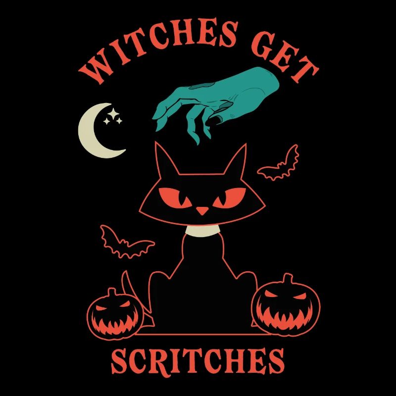 Halloween Sorcière Chat Noir Dicton