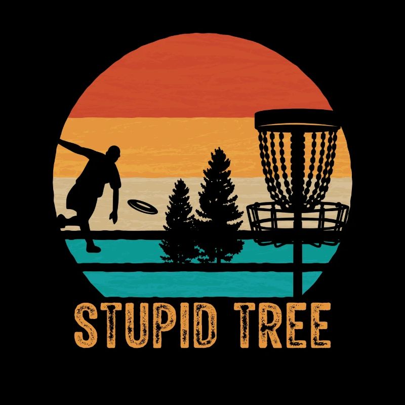 Dummes Baum-disc-golf-weinlese-entscheidendes