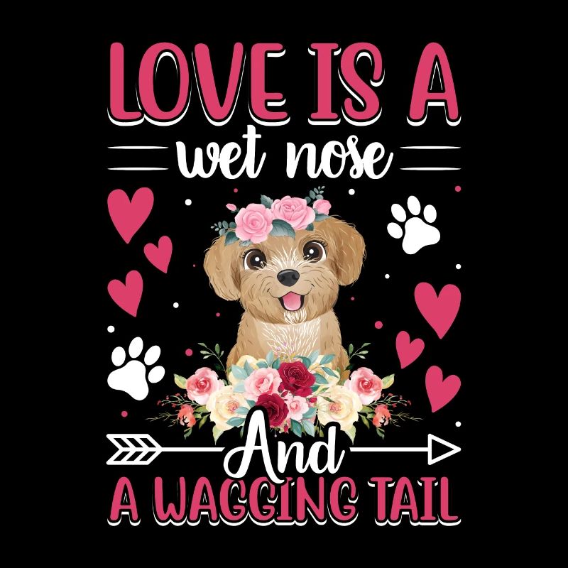 Caniche Amour Est Nez Mouillé Wobble Queue Fun