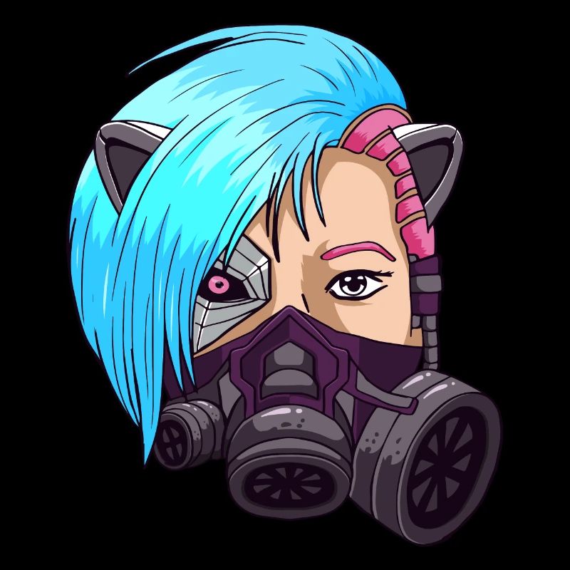 Cyborg Anime Mädchen Japanisch Cyber Ästhetik