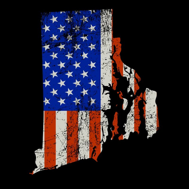 Rhode Island Home Usa flag gift
