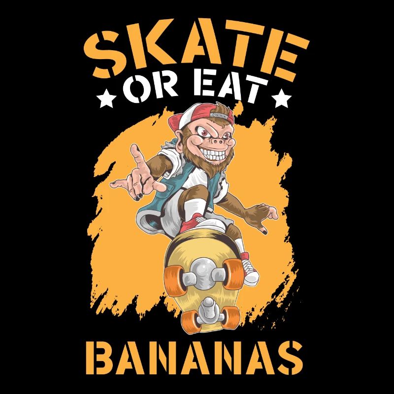 Schlittschuhlaufen oder Bananen essen Schimpanse Monkey Skater