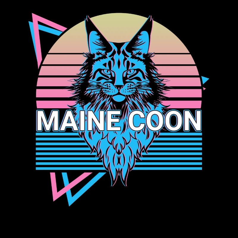Maine Coon Cat Rétro