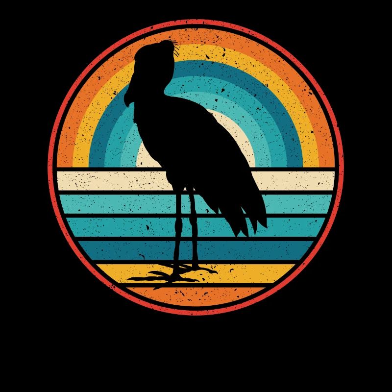 Retro Schuhschnabel Storch Vogel Flüsterer Walkopf