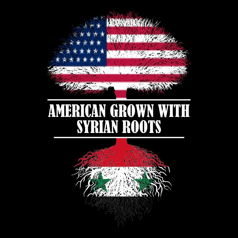 American grown with syrian roots flag