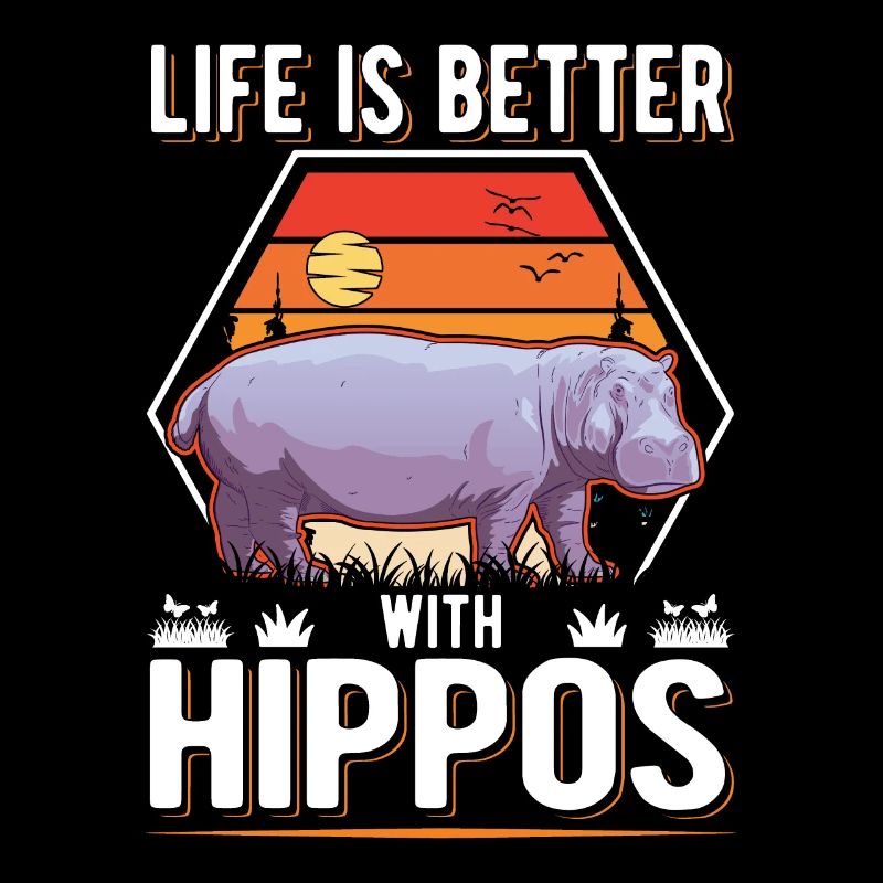 La vie est meilleure avec un Hippo Nilpferd Flusspferd