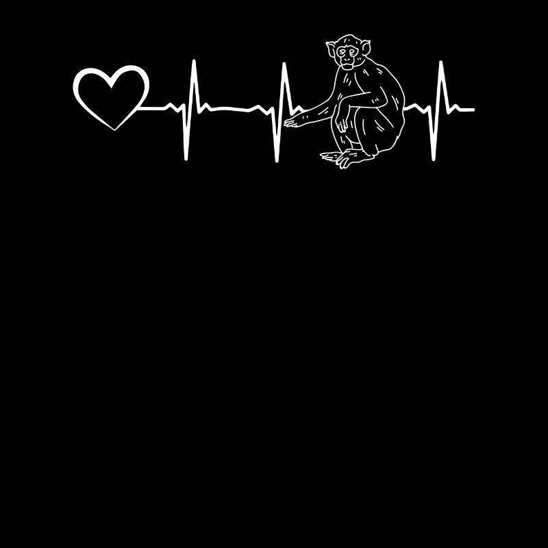 Monkey Heartbeat Cute Monkey Lover Chimpanzee Monkey