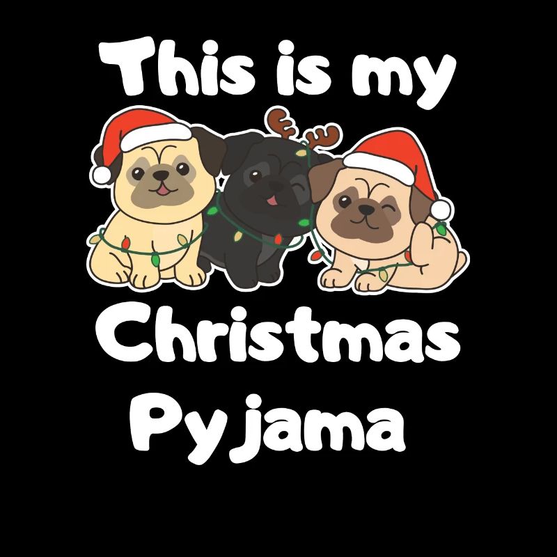 Mops Hunde Weihnachts Schlafanzug