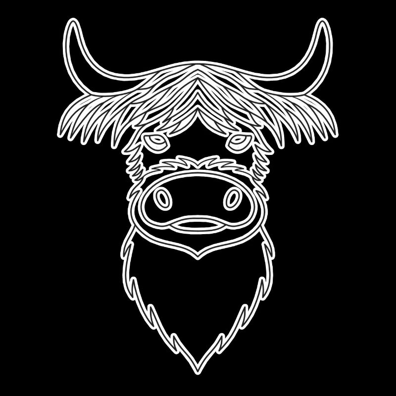 Vache Highland Cattle avec motif de vache