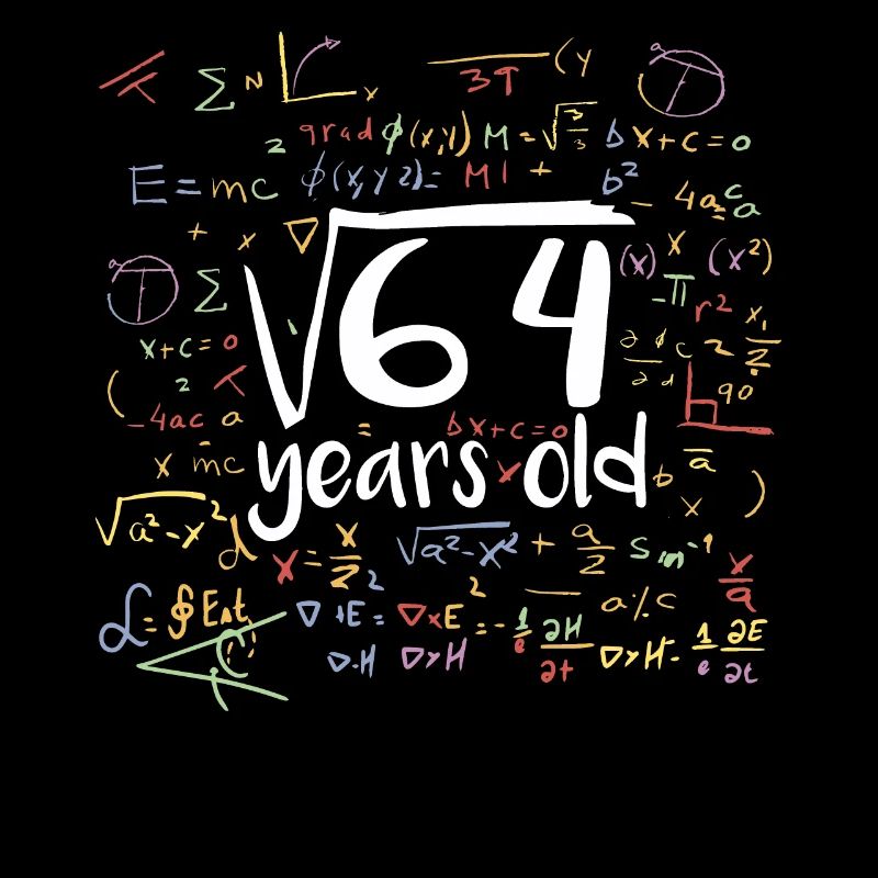 Square root of 64 math nerd 8th birthday