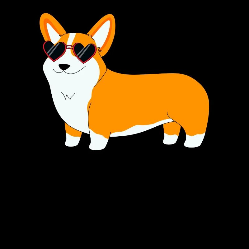 Welsh Corgi mit Sonnenbrille
