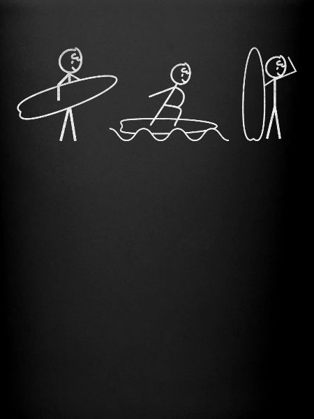 Surfing Stick Figure Surfeurs