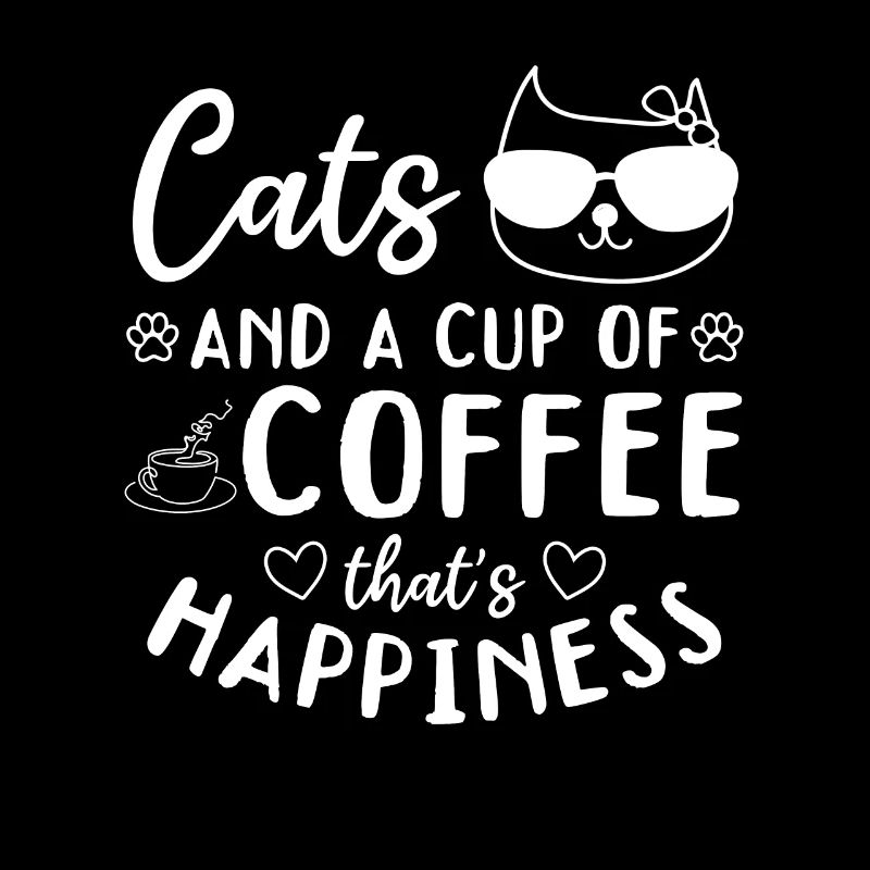 Des chats et une tasse de café c’est le bonheur - Cat